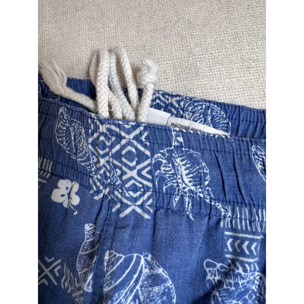 Pacific Scene Vintage 90s Swim Trunks Mens L Blue Seashell Hibiscus Print - Picture 7 of 8